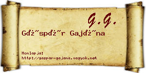 Gáspár Gajána névjegykártya
